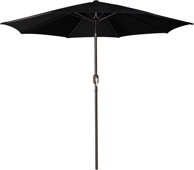 9' Outdoor Patio Umbrella, Outdoor Table Umbrella, Yard Umbrella, Market Umbrella with 8 Sturdy Ribs, Push Button Tilt and Crank