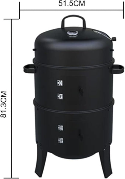 Charcoal Roast Duck Oven with Observation Window Steel Barbecue Grill with Various Accessories 360° Even Heating Triangular Stability for Roasting Duck, Turkey, Lamb, Pork, and Poultry