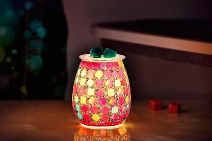 DICIMI Cute Wax Warmer, Wax Melt Warmer Electric with Night Light, Mosaic Oil Burner for Home Decor, Wax Burner for Scented Wax, Aromatherapy Wax Warmer, Ideal Gift for Women