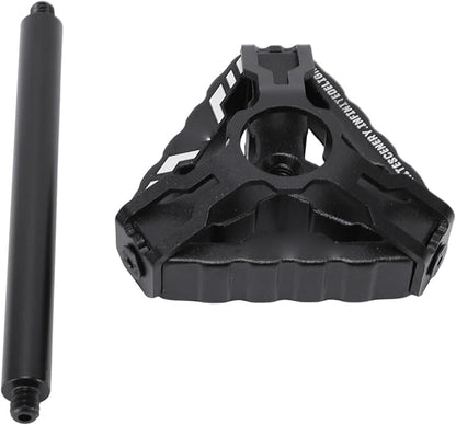 Outdoor Camping Lamp Stand, Aluminum Alloy Light Holder with Triangular Base for Hiking Backpacking Picnic BBQ, Compact Portable Matte Black