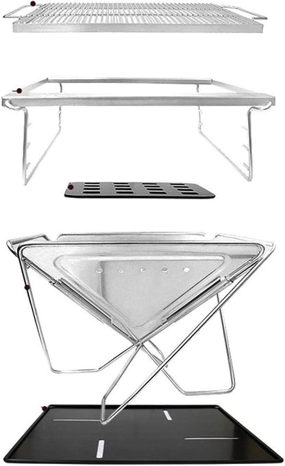 Portable Charcoal Grill, Camping BBQ Grills Outdoor Barbecue Grill Stainless Steel Folding Cookware for Camping Hiking Backyard Tailgating,A-1
