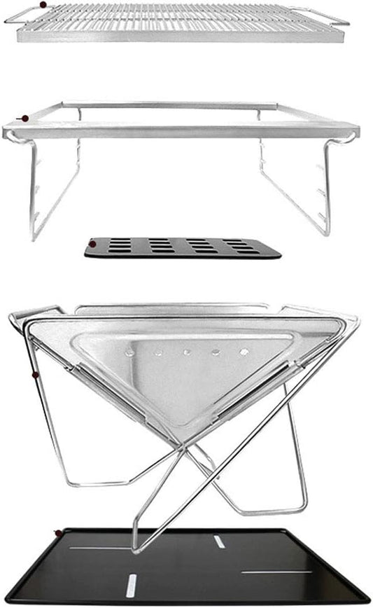 Portable Charcoal Grill, Camping BBQ Grills Outdoor Barbecue Grill Stainless Steel Folding Cookware for Camping Hiking Backyard Tailgating,A-1