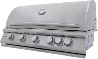 Blaze Premium LTE+ 40-Inch 5-Burner Built-In Natural Gas Grill | Stainless Steel Outdoor BBQ with Rear Infrared Burner, LED Control Knobs & Lift-Assist Hood | BLZ-5LTE3-NG