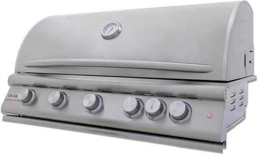 Blaze Premium LTE+ 40-Inch 5-Burner Built-In Natural Gas Grill | Stainless Steel Outdoor BBQ with Rear Infrared Burner, LED Control Knobs & Lift-Assist Hood | BLZ-5LTE3-NG