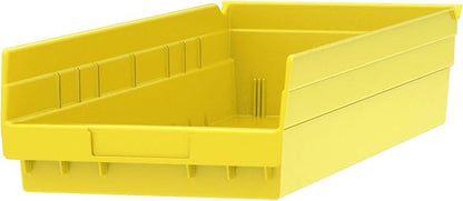 Akro-Mils 30184 Heavy Duty Plastic Shelf Bins, 24"x 8"x 4", Yellow, 6-Pack | Heavy Duty Nesting Storage Bins for Garage, Closet, Refrigerator, Kitchen, Cabinet, Drawer Organization, Pantry Organization