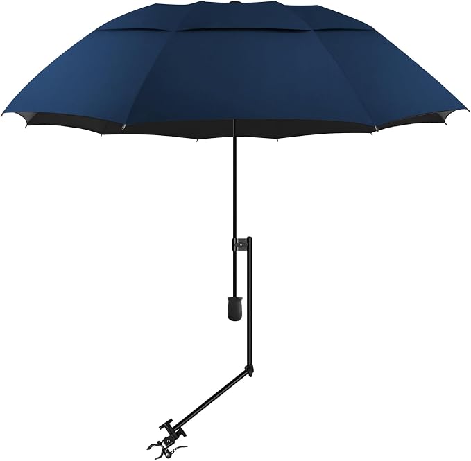 XLINGZA UPF 50+ Beach Umbrella with Adjustable Universal Clamp