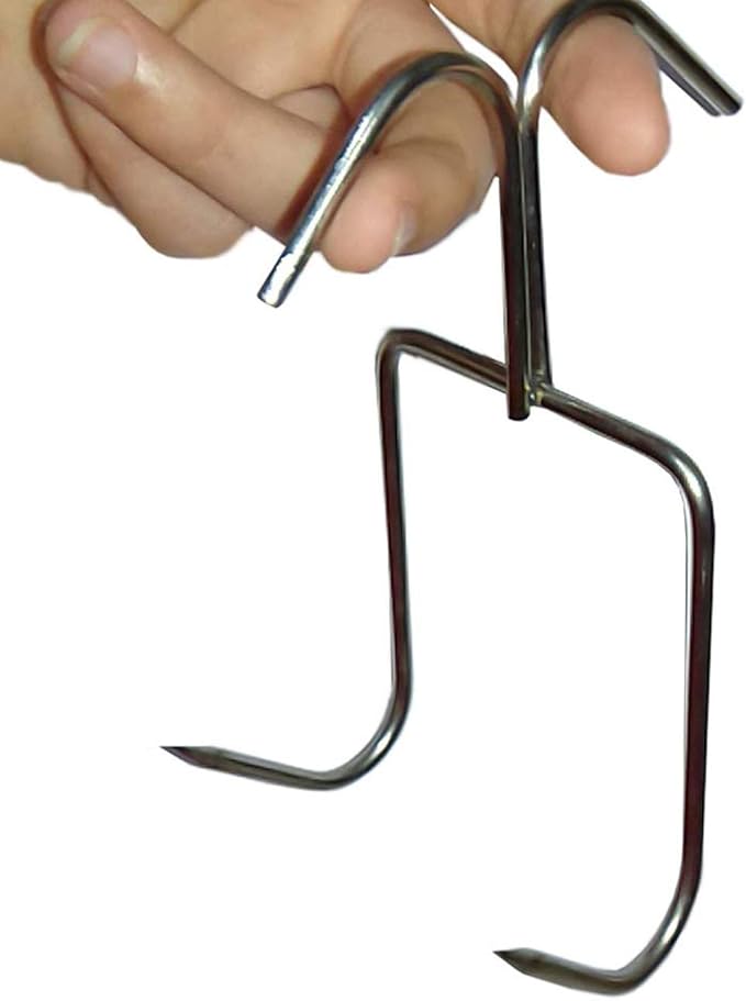 TIHOOD 4Pack Smoker Hooks - Stainless Steel Bacon Hanger, Roast Duck Hooks, Meat Hangers for Smoking, Hanging Bacon Hams, BBQ Grill