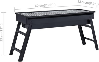 Portable Camping BBQ Grill,Charcoal BBQ Barbecue Grill Camping Stand for Outdoor Cooking Portable,for Tailgating Patio Backyard Camping and Anywhere,Steel 23.6"x8.9"x13"