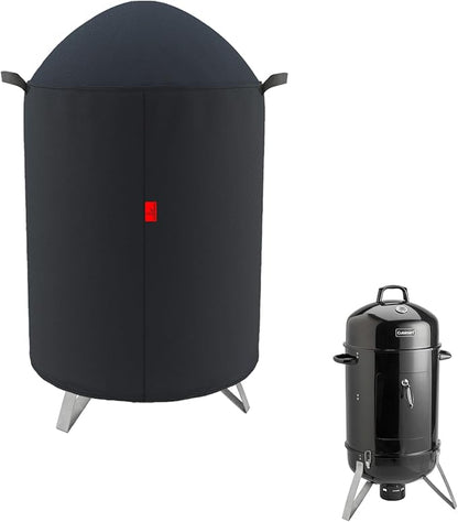 Outdoor Grill Cover Fits Cuisinart 18" Vertical Charcoal Smoker COS-118, Cover Geny Waterproof 600D Heavy Duty Round Smoker Grill Covers, 23" D x 40" H.