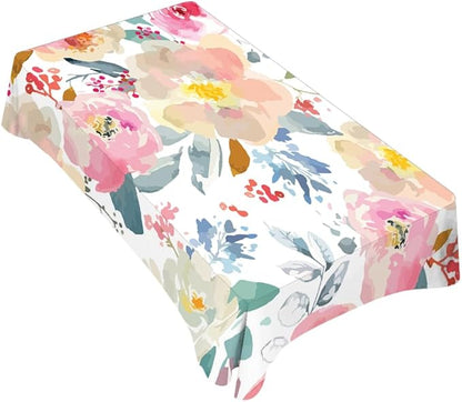 TKS MITLAN Romantic Floral Decorative Rectangle Tablecloth Spring Garden Colorful Plants Polyester Table Cloths Kitchen Table Cover for Dining BBQ Picnic Coffee Table 60 x 84 Inch 6-8 Seats