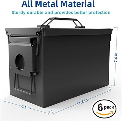 PATRON 30 & 50 Cal Ammo Can Metal Ammo Box Storage Crate Case for Shotgun Bullet Rifle Ammunition Waterproof (Black or Green)