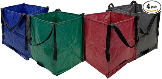 DURASACK Heavy Duty Storage Tote Bag 22-Gallon, Multicolored, Pack of 4 | Rugged Woven Polypropylene Moving Bag, Reusable Self-Standing Design, Holds up to 500 Pounds