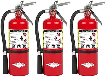 Amerex B500, 5lb ABC Dry Chemical Class A B C Fire Extinguisher (3, 7.25" W X 4.25" D X 15.25" H)