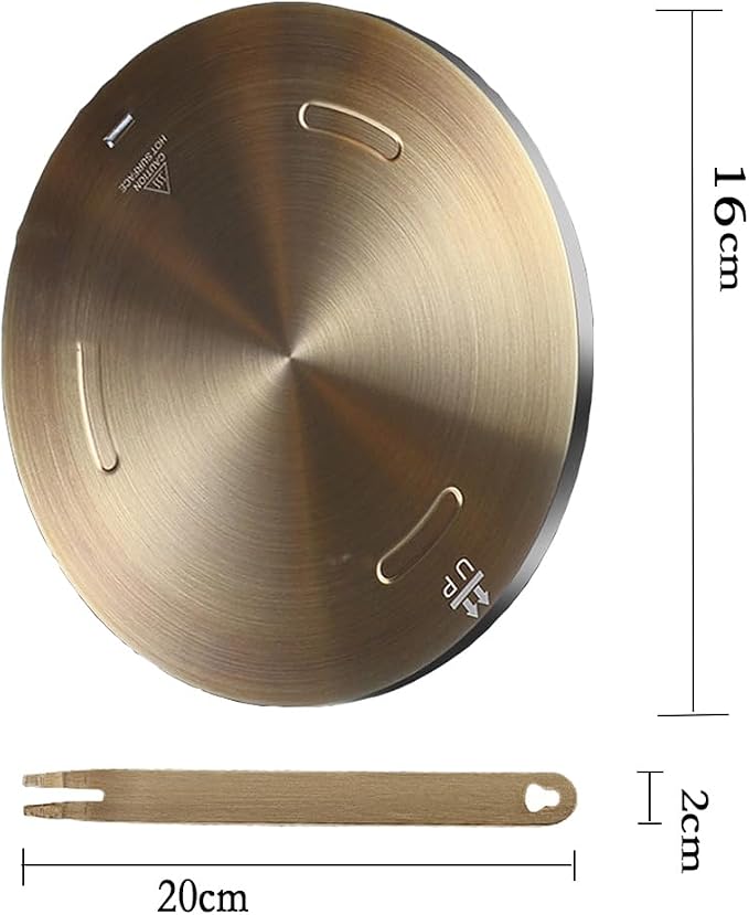 6.3Inch Heat Diffuser Plate, Grouarty Stainless Steel Cooking Induction Adapter Simmer Plate for Electric Gas Glass Cooktop Hob Ring, Induction Cooktop Converter Plate with Handle