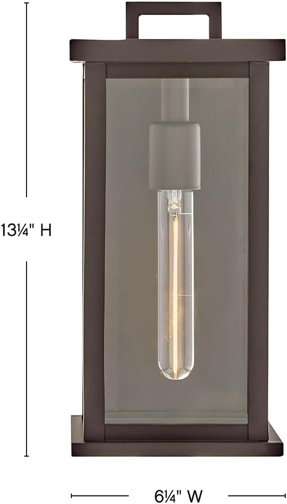 Hinkley Weymouth Small Outdoor Wall Rectangle Lantern, Oil Rubbed Bronze