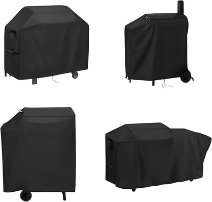 Customizable Outdoor Grill Cover - Waterproof, Anti-UV, Fade Resistant Protective Cover for Flat Top Griddles, Barrel, Gas & Charcoal BBQ Grills - Available in Custom Shapes & Sizes (Black)