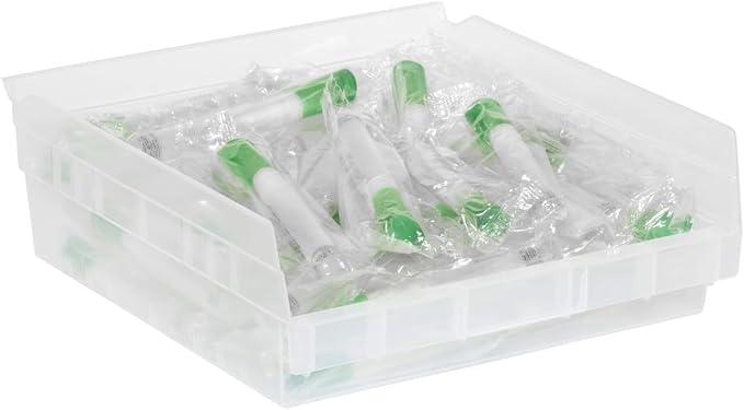 Akro-Mils 30170 Heavy Duty Plastic Shelf Bins, 12"x 11"x 4", Clear, 12-Pk | Heavy Duty Nesting Storage Bins for Garage, Closet, Refrigerator, Kitchen, Cabinet, Drawer Organization, Pantry Organization