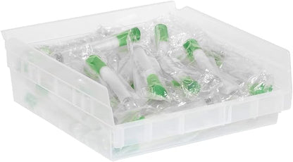 Akro-Mils 30170 Heavy Duty Plastic Shelf Bins, 12"x 11"x 4", Clear, 12-Pk | Heavy Duty Nesting Storage Bins for Garage, Closet, Refrigerator, Kitchen, Cabinet, Drawer Organization, Pantry Organization