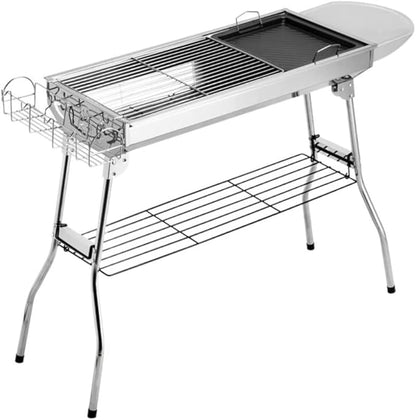 Outdoor Picnic Folding Stainless Steel Barbecue Grill Charcoal Outdoor 5 People Or More Barbecue Rack Tools Outdoor Grill
