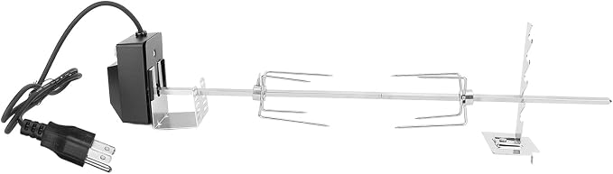 GOWENIC Universal Rotisserie Kit for Grills, Stainless Steel Rotisserie Kit Grilling Accessories, Switch Stable Rotating Motor 15kg/33.1lb Load Bearing, for Outdoor BBQ (US)