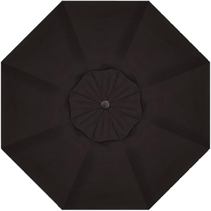 Treasure Garden 11ft Patio Umbrella – Outdoor Market Umbrella – Deluxe Auto-Tilt – Black Aluminum Frame (Sunbrella, Black)