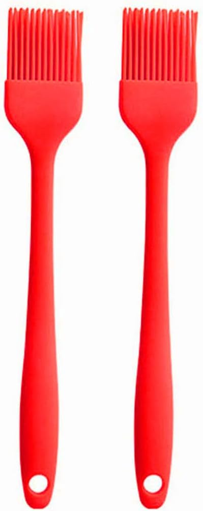 Silicone Oil brush, for BBQ Kitchen Cooking Baking and Grilling (2 PCS,red)