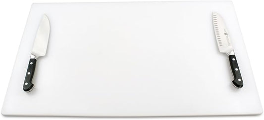 Big 30 x 18 Plastic Cutting Board - 3/4 Inch Thick for Meat, Game and Fish - Commercial Grade HDPP Poly with NSF Stamp, Weighs 13 Pounds, White