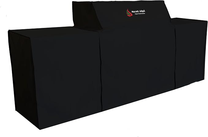 Mont Alpi Heavy Duty Black Water Resistant All Weather Cover for 94" W x 23" D Deluxe Original and Black Outdoor Kitchen Island Grill Models - MAi805 / MAi805-D MAi805-BSS / MAi805-DFC / MAi805-BSSFC