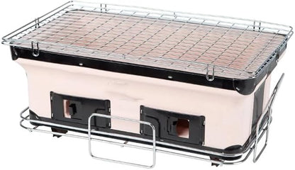 Portable Charcoal Grill for Camping BBQ Grills Outdoor Barbecue Grill Camping Grill with 157 Sq In Cooking Area,LightGrey-D