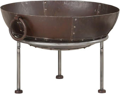 21.7 Inch Iron Fire Pit for Garden Patio, Outdoor Wood Burning Fire Bowl with Handles, Sturdy 3-Legged Fireplace for Backyard Heating and BBQ