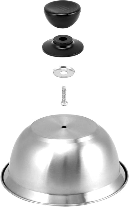 QWORK 6" Burger Covers Small Cheese Melting Dome, 3 Pack Stainless Steel Food Cover for Burger, Steak