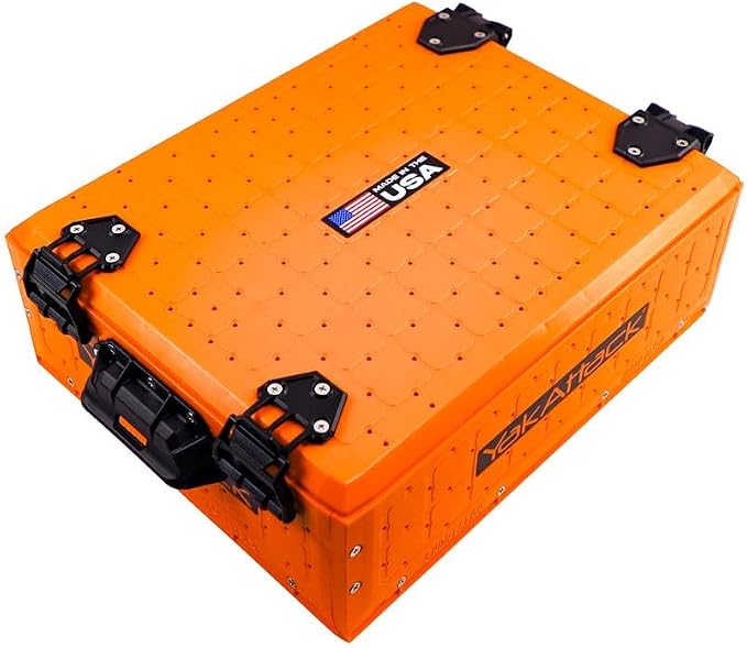YakAttack ShortStak Solo Storage Box - Size & Color Options | Standalone Low-Profile Crate with Lid, Hinges & Latches | GridLoc Mounting Panels | Slider Feet for Under-Seat Use | Made in USA