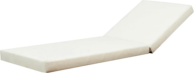 Christopher Knight Home Dami Patio Chaise Lounge Chair Outdoor with 4-Thick Cushion, Acacia Wood Poolside Sun Lounger with Space Available On One Side, Adjustable Backrest Pool Lounger, Black + Cream