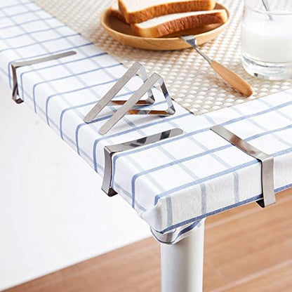 Tablecloth Clips - Stainless Steel Picnic Table Cloth Holders and Cover Clamps - 24 Pack