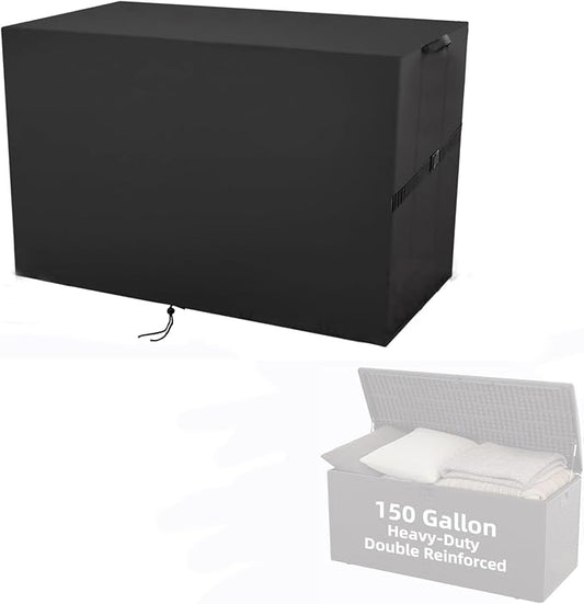 Deck Box Cover for Ortus Collective 150 Gallon Deck Box | Double Layer Waterproof Resin Storage Box Covers for Patio, Garden, Pool- 60 ''L x 27''W x 27 ''H
