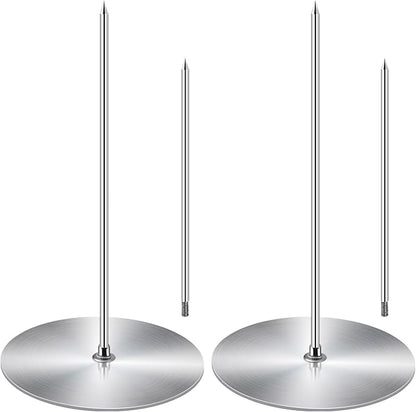 Vertical Skewer Grill - Stainless Removable Vertical Brazilian Barbecue Grilling Rack Meat Spit - Perfect for Steak, Whole Chickens, Whole Fish, Large Meat, 2Pack