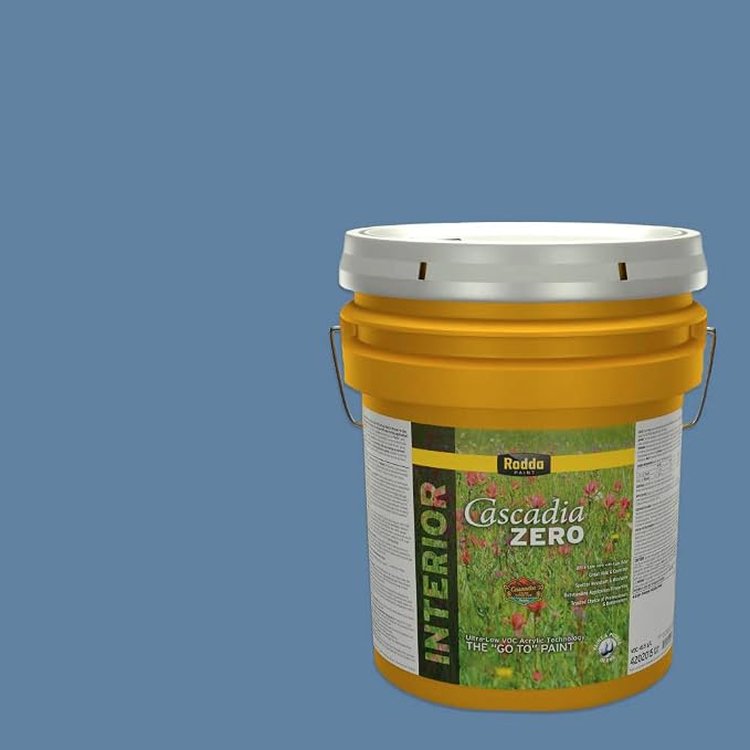 Rodda Paint CASCADIA ZERO Interior Semi-Gloss Paint & Primer in One, 5-Gallon, Honky Tonk Blue