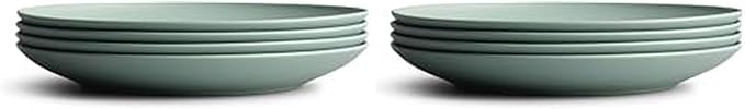 Year & Day Outdoor Set of 4 Unbreakable Lightweight Salad Plates, Plant Derived, Palm Green, 8.5 inch (Pack of 2)
