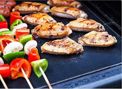 LOOCH Copper Grill Mat Set of 5 Non-Stick BBQ Mats Reusable Easy Clean | Non-stick copper BBQ mats for gas charcoal electric grills oven safe reusable dishwasher safe high heat resistant rust-proof