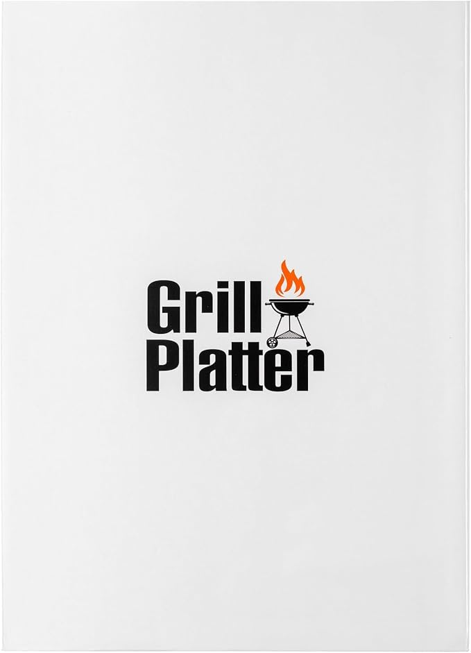 R HORSE Melamine Grill Platter Gift, Barbecue White Oval Serving Tray Plate | Christmas, New Year, Birthday Gift for Dad Men Grandpa, Ideal for Appetizer, Dessert, Salad, Outdoor Indoor Cooking Party