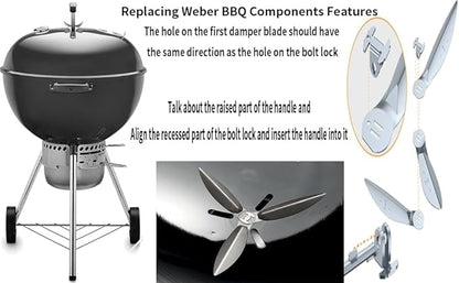 18-1/2-Inch Grills One-Touch Cleaning System Kit, Fits 7444 Weber Grill Replacement Parts Thicker, Sturdy, Heat Resistant, Easy to Install, Silver