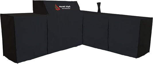 Mont Alpi Cover for 94" W x 88" D Original Deluxe Black 805 Series L-Shaped Outdoor Kitchen with Beverage Center - MAi805-90BEV / MAi805-D90BEV / MAi805-BSS90BEV / MAi805-D90BEVFC / MAi805-BSS90BEVFC