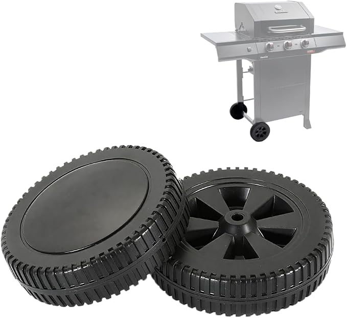 Grill Wheels Replacement Parts for BBQ, Charbroil, Rolling Dining Table - Garden Patio Kitchen Food Prep Cart Accessories, 2 Pcs (6 inch)