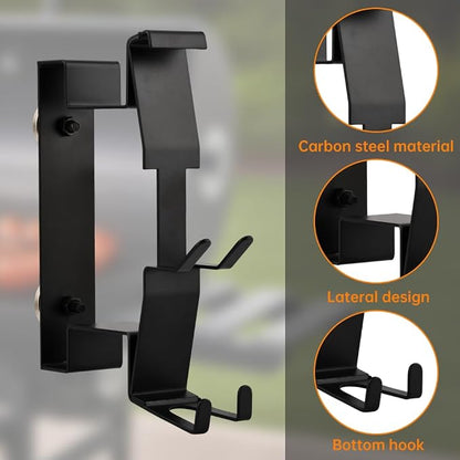 Magnetic Power Cord Organizer for Traeg Pellet Smoker Grill Cord Organizer | Metal Cord Wrap Holder for Pellet Grill Electric Smoker, Magnetic Cord Holder Cable Organizer with Hook and 6 Cable Ties