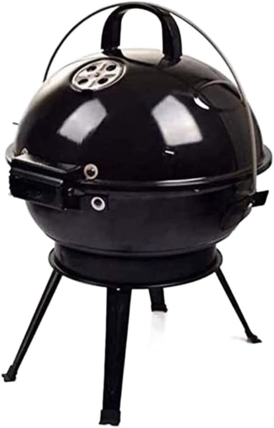Outdoor Picnic Portable Charcoal Grill with Lid Outdoor Cooking Camping Charcoal Barbecue Folding BBQ Round Grill Outdoor Grill