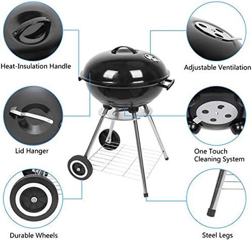 18Inch Charcoal Grill Outdoor for Camping Cooking Height: 60cm / 23.6 Inches