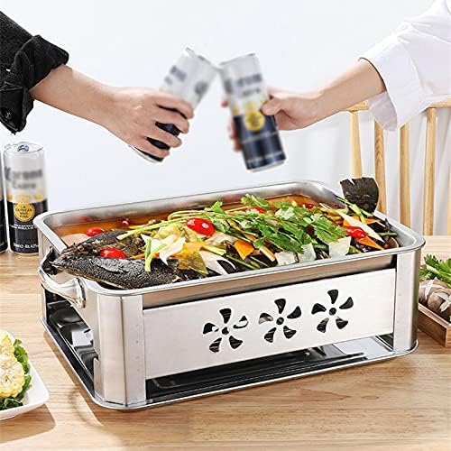 Stainless Steel Grilled Fish Pan BBQ Grill Roaster Home Stove Charcoal