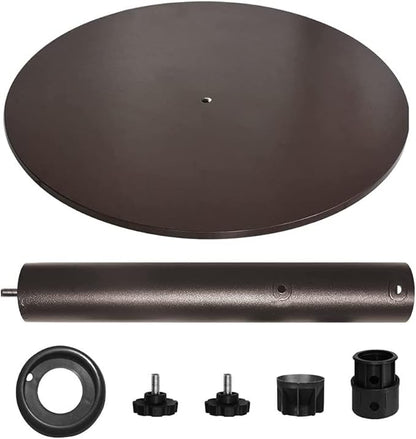 EliteShade USA Up to 140 lbs Heavy Duty Round Umbrella Base, Steel Plate Patio Umbrella Stand Holder for Outdoor Market Garden or Patio Table, Bonus 18" Weight Sandbag (Sand Not Included), Bronze