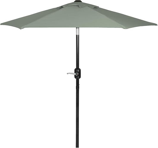 6 Ft Outdoor Patio Umbrella, Easy Open/Close Crank and Push Button Tilt Adjustment - Olive Market Umbrellas