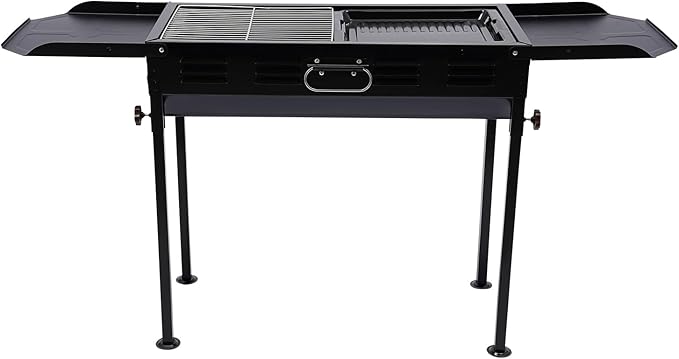 DYRABREST Portable Charcoal Grill Outdoor Folding Barbecue Grill Stainless Steel Lamb Skewer Grill Collapsible Camping Grill for Garden Backyard Outdoor Grilling Camping Hiking Picnics